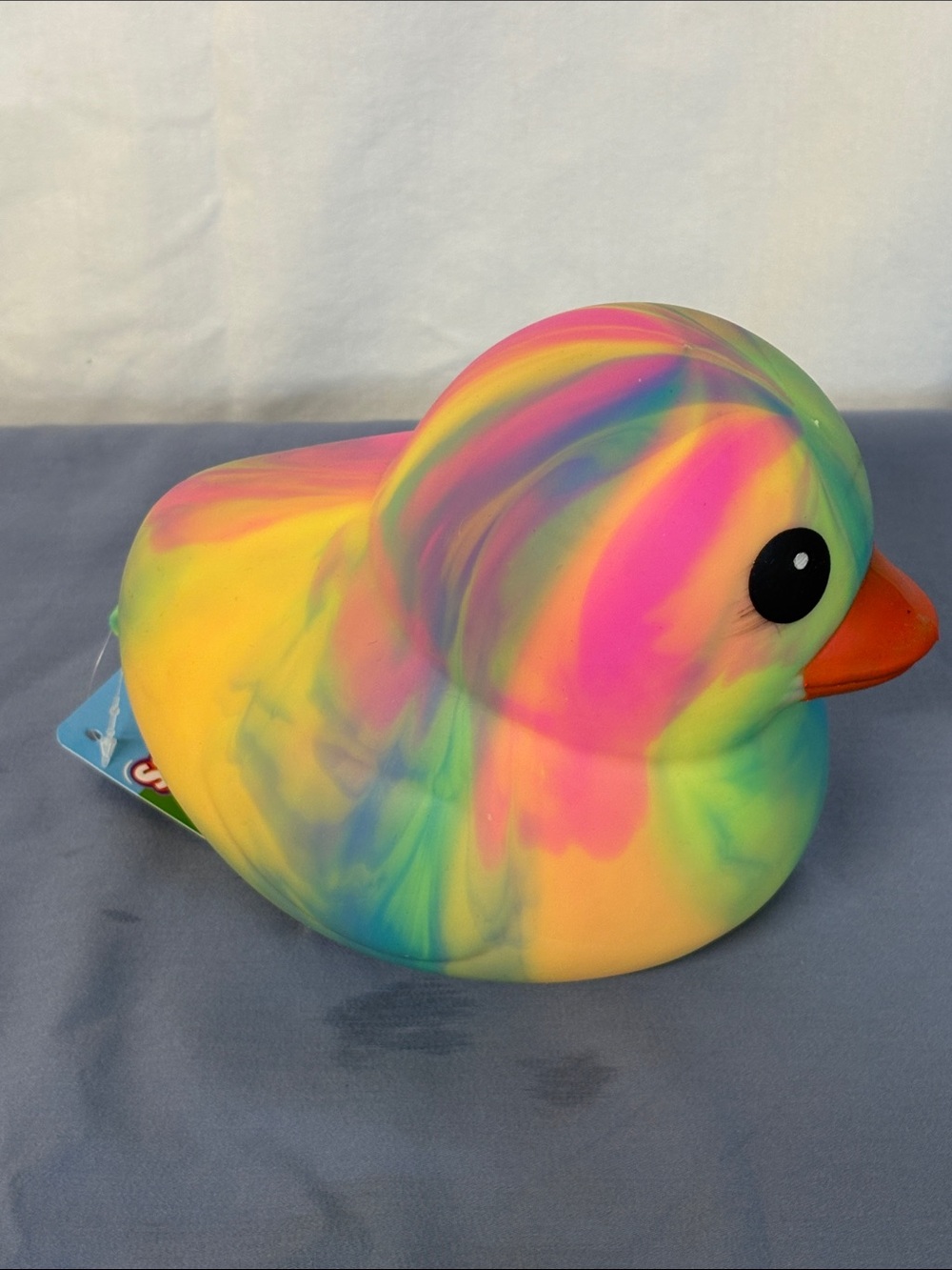 Squeeezy Rainbow Tie-Dye Rubber Duck - Colorful - Picture 4 of 4